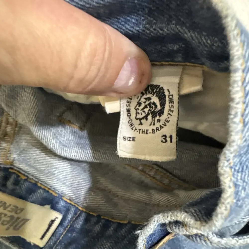 Diesel Straight Mens 31x34 Blue Jeans Wash Cowboy Western Nice Fade
